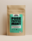 Packaging photo of 50g of Pure Peppermint Leaves loose leaf herbal tea in biodegradable kraft bag from Very Craftea