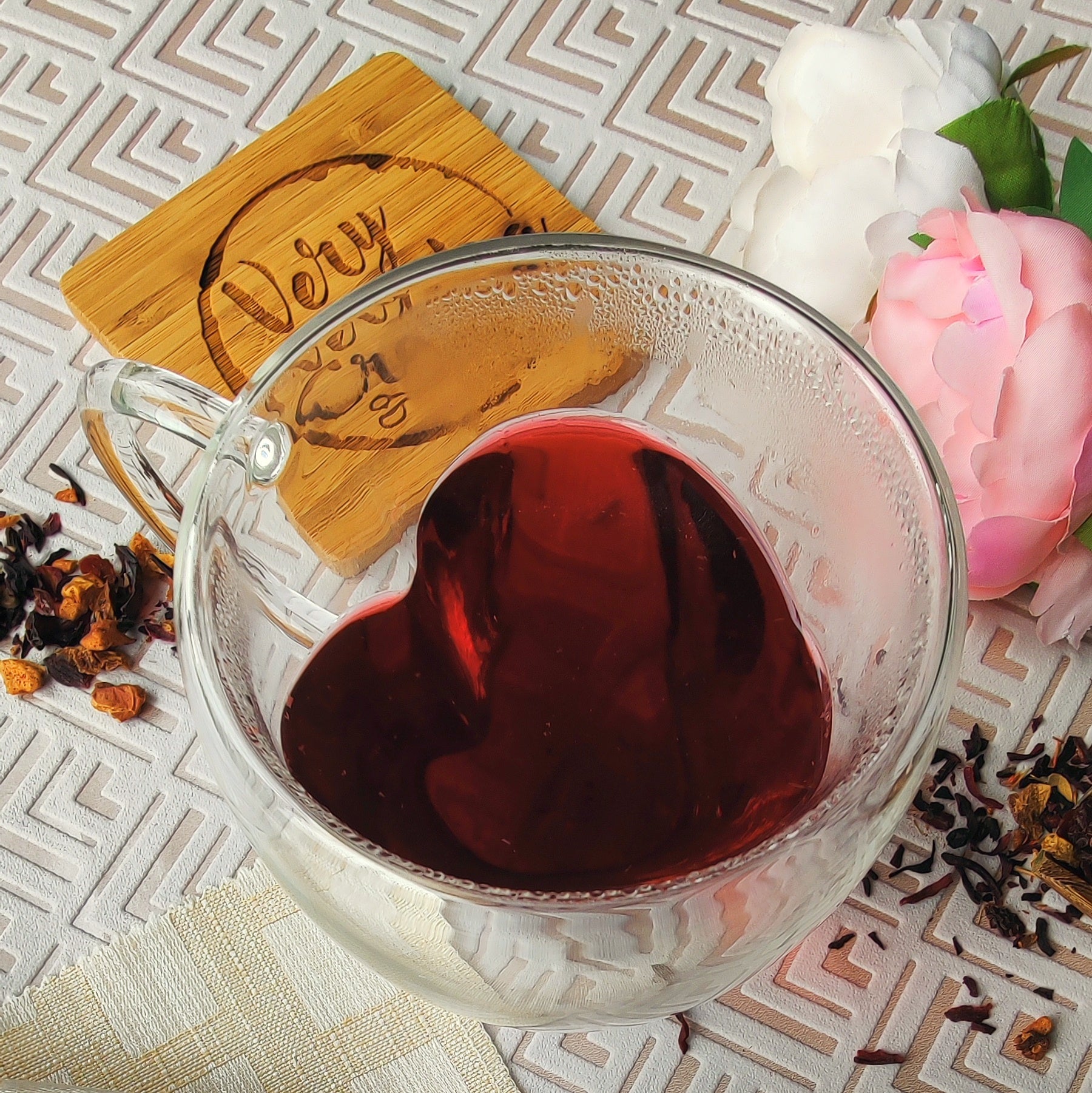 HEART SHAPED GLASS MUG