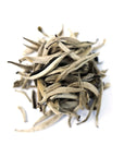 Close up of China Silver Needles loose leaf white tea from Very Craftea
