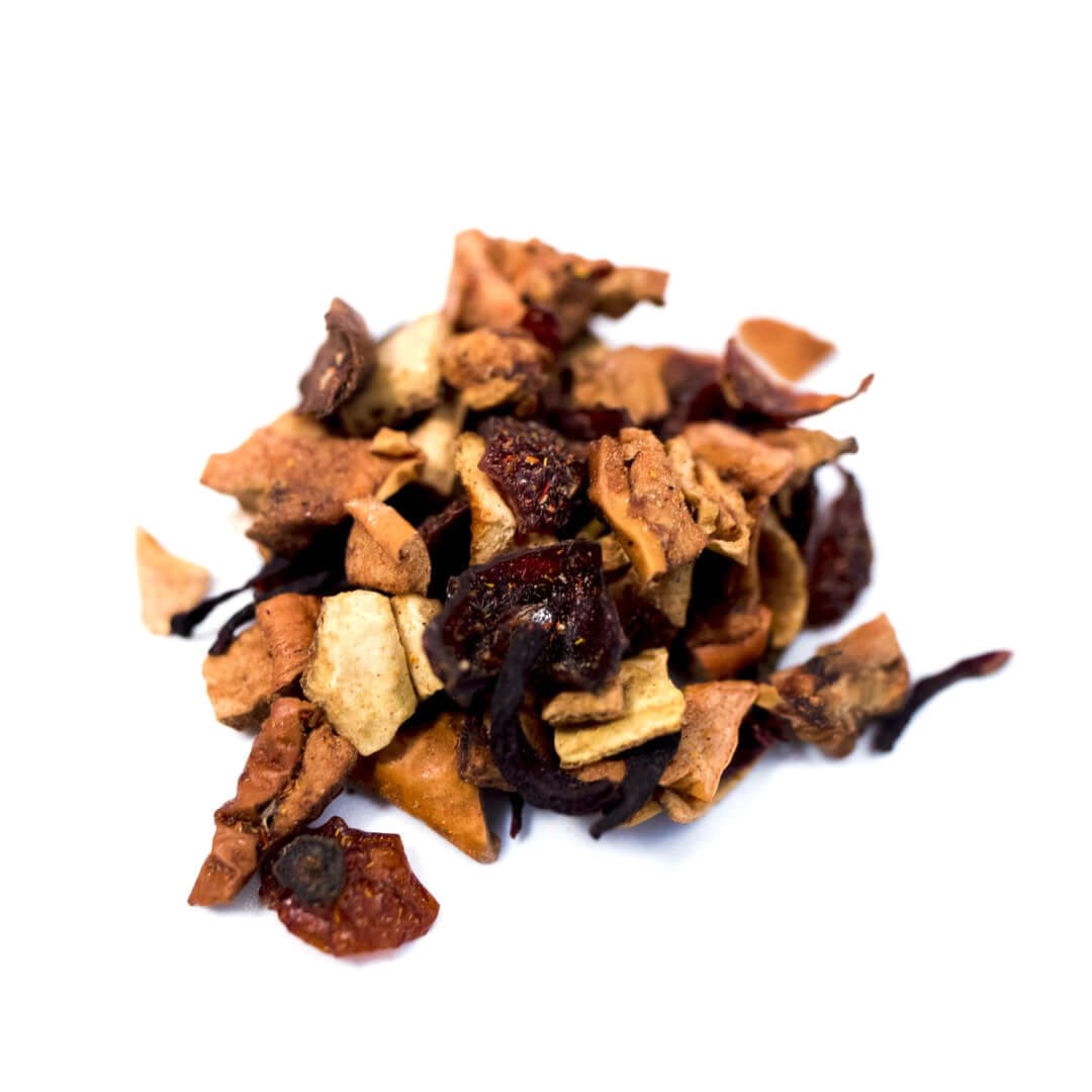 Close up of Tangy Blood Orange loose leaf fruit tea from Very Craftea