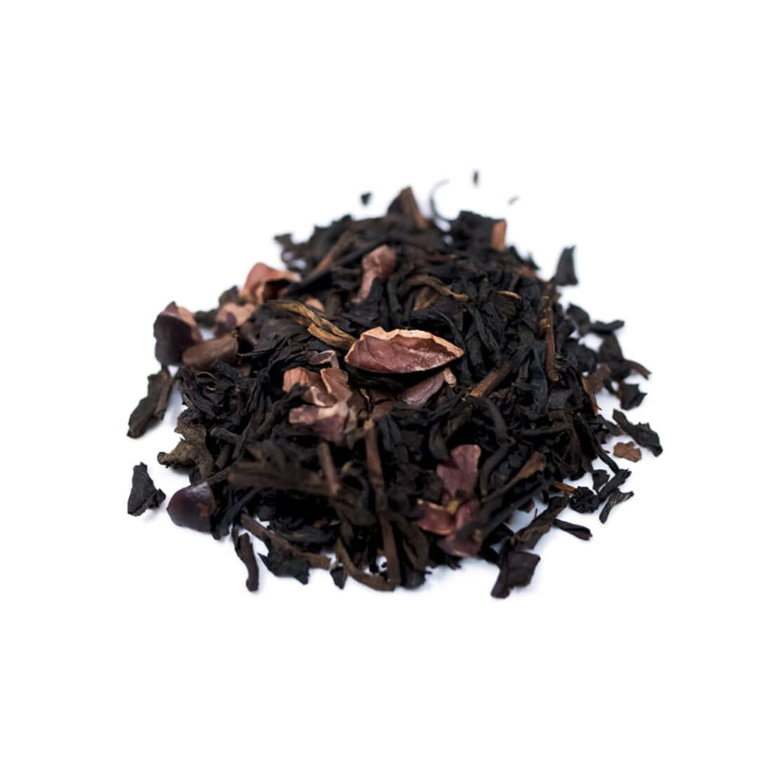 Close up of Coffee Truffle loose leaf black tea from Very Craftea