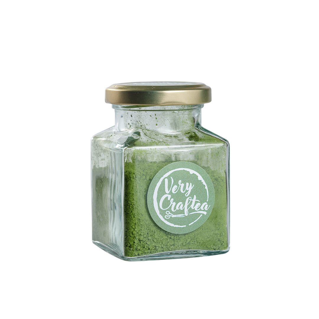50g of Ceremonial Grade Matcha Powdered Loose Leaf Green Tea in Glass Jar from Very Craftea