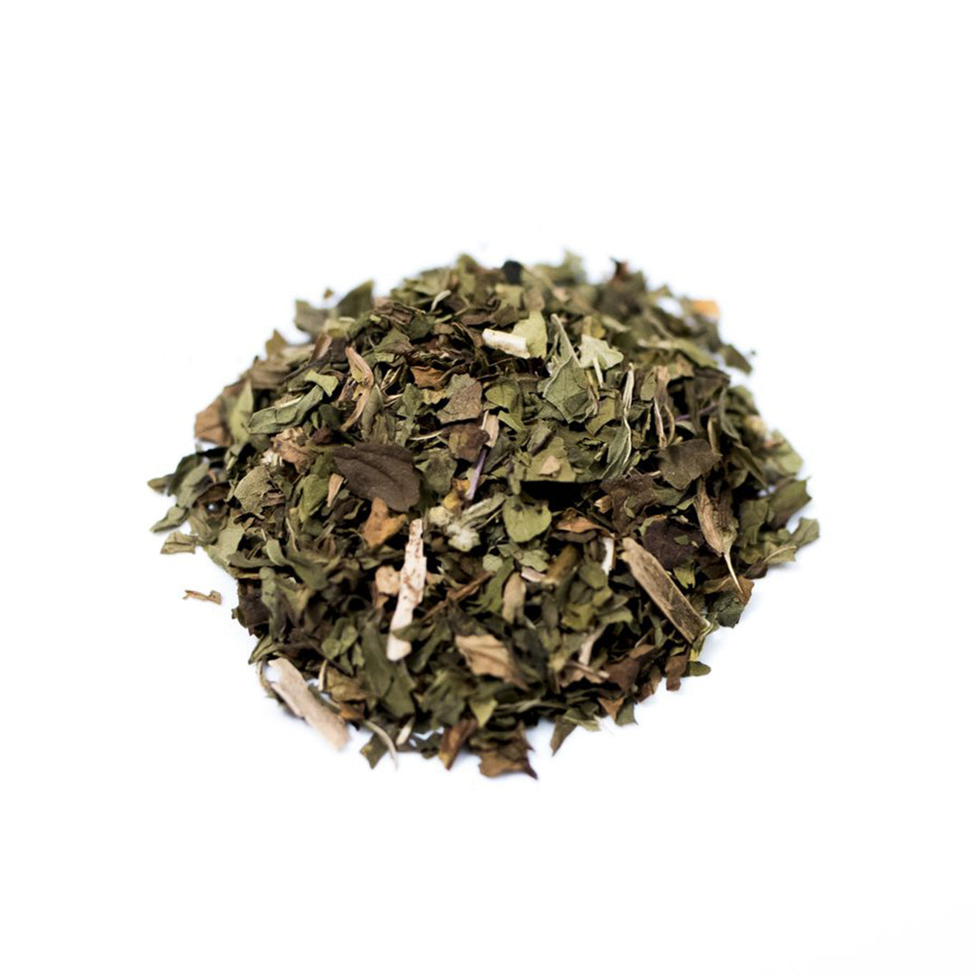 Close up of Peppermint loose leaf herbal tea from Very Craftea