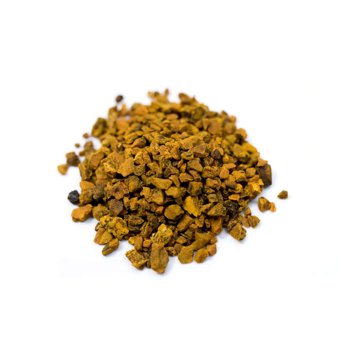 Close up of Turmeric loose leaf herbal tea from Very Craftea